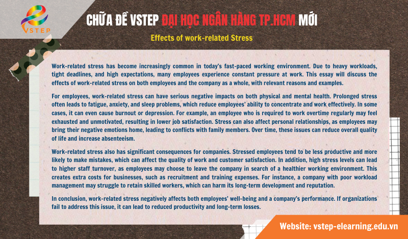 Chữa đề VSTEP Đại học Ngân hàng TP. HCM (B1-B2) Stress