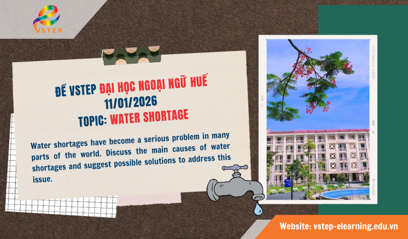 Đề thi VSTEP Đại học Ngoại ngữ Huế 11/01/2026 - Topic: Water Shortage