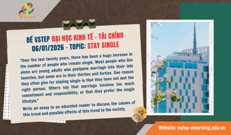 Đề thi VSTEP UEF 06/01/2026 - Topic: Stay single