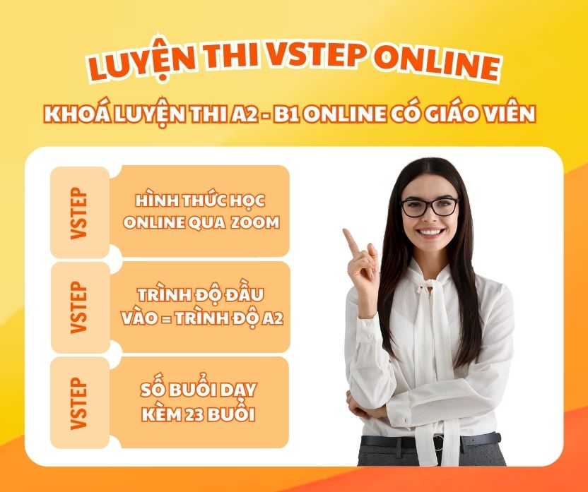 khoá học luyện thi từ A2 lên B1 online có giáo viên