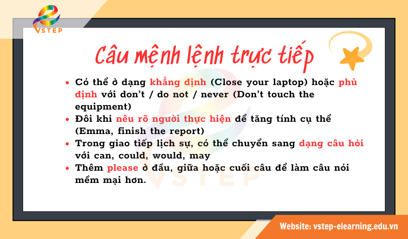 Câu mệnh lệnh trực tiếp