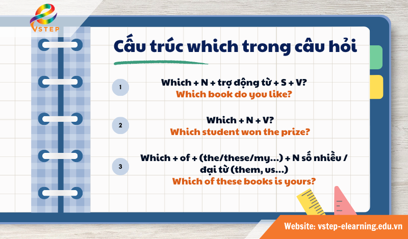 Cấu trúc which trong câu hỏi 