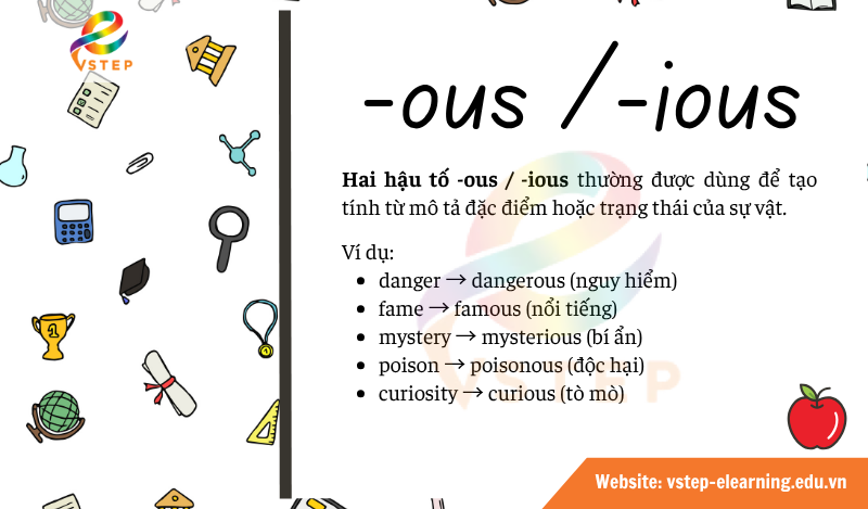 Hậu tố -ous / -ious