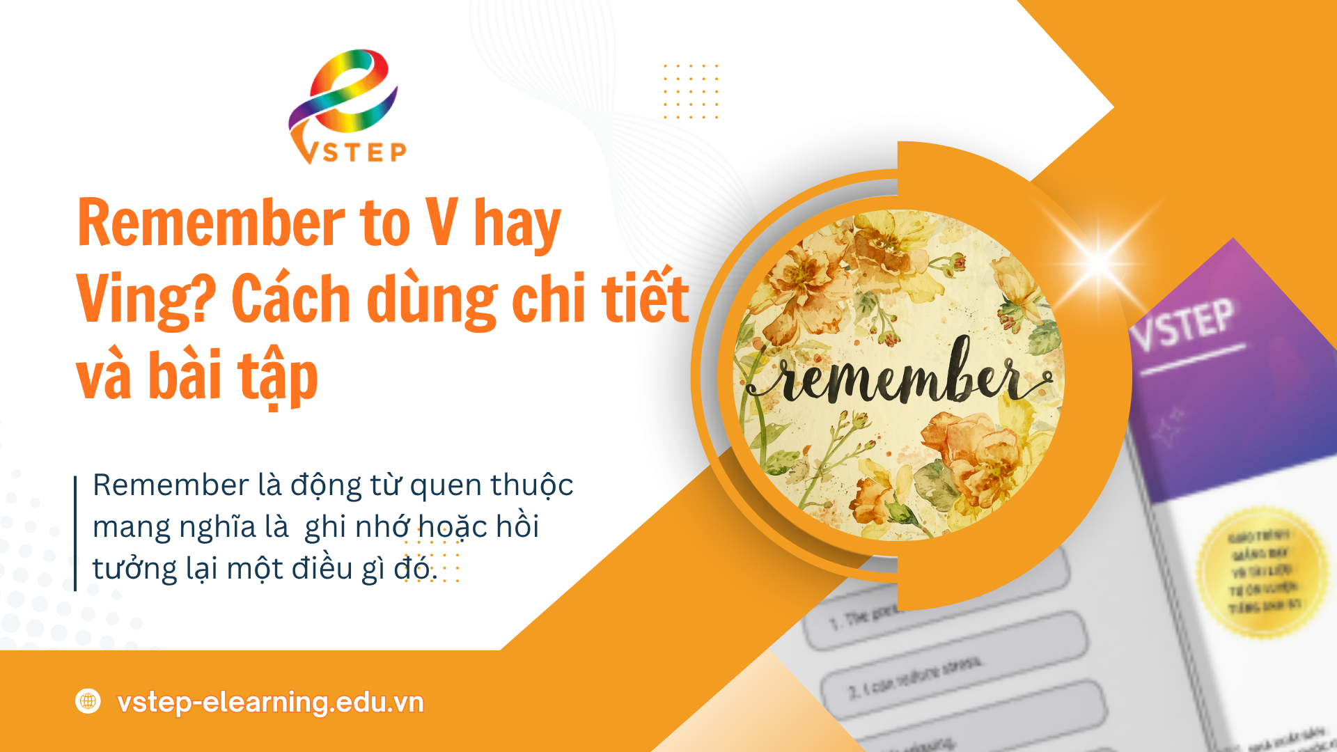 Remember to V hay Ving