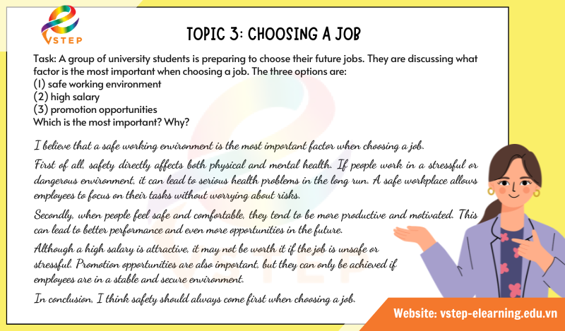 VSTEP Speaking Topic: Choosing a Job