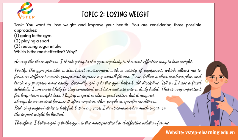 VSTEP Speaking Topic: Losing Weight