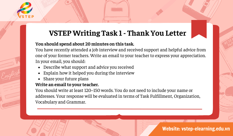 VSTEP Writing Task 1 - Thank You Letter