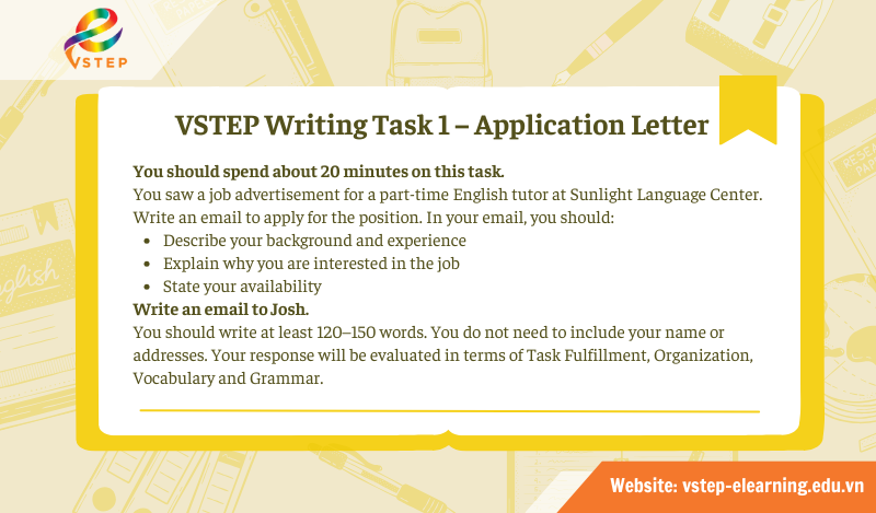 VSTEP Writing Task 1 – Application Letter