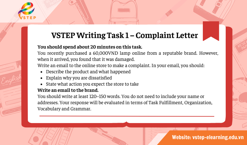 VSTEP Writing Task 1 – Complaint Letter