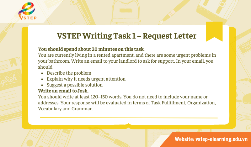 VSTEP Writing Task 1 – Request Letter