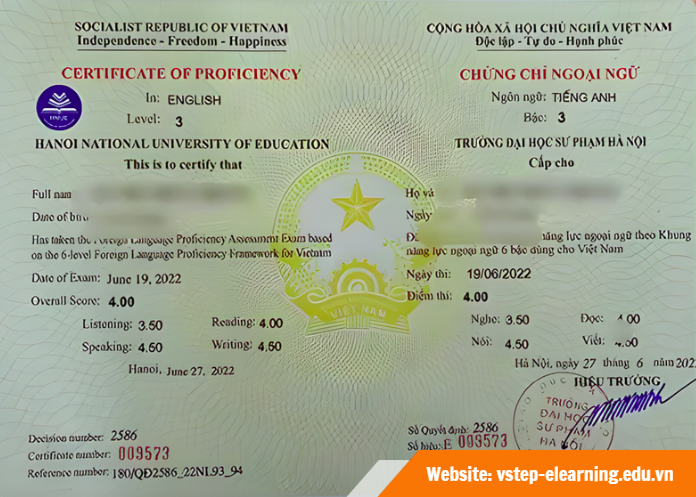 bằng tiếng anh bậc 3 là gì